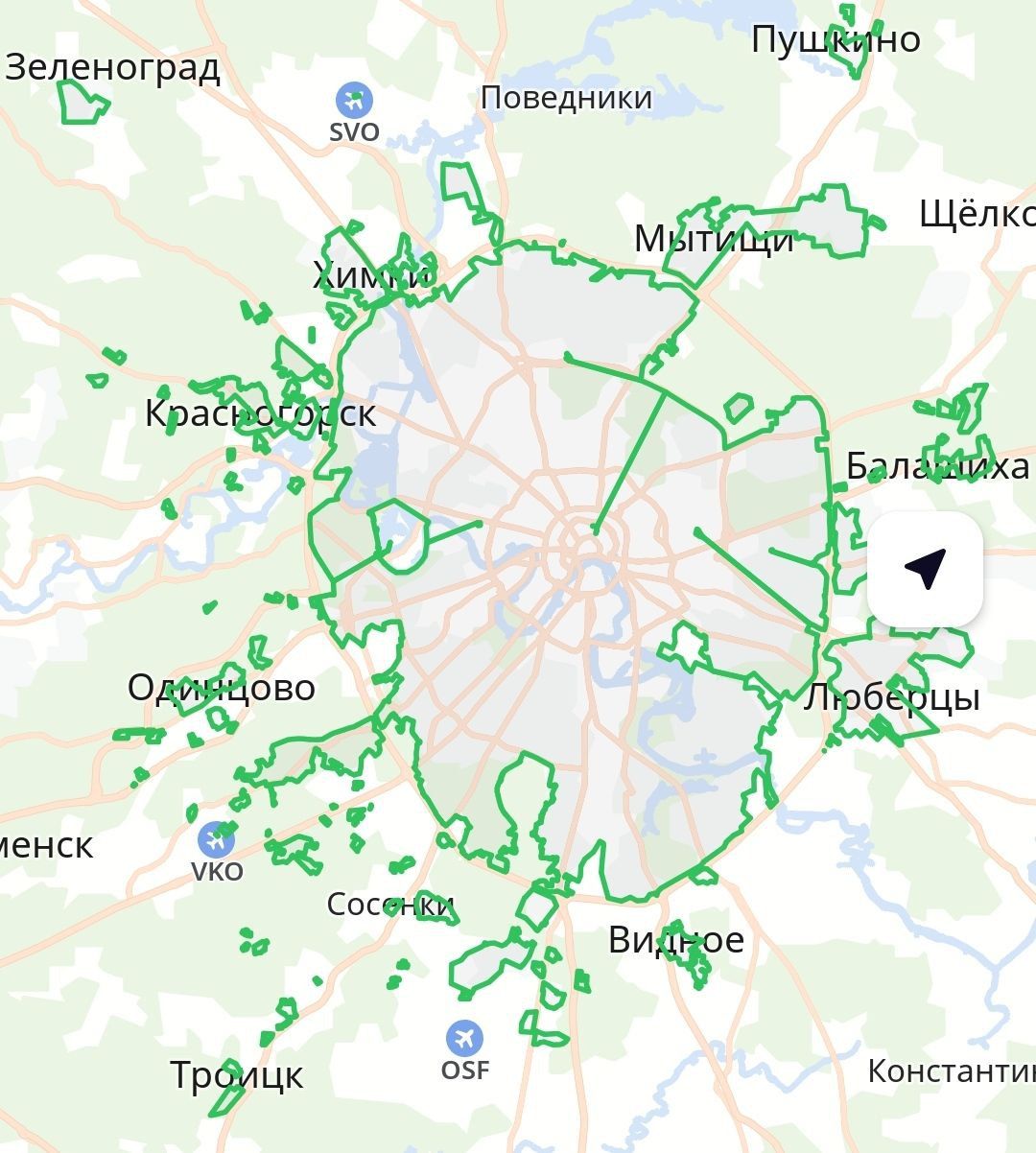Зеленые зоны москвы карта